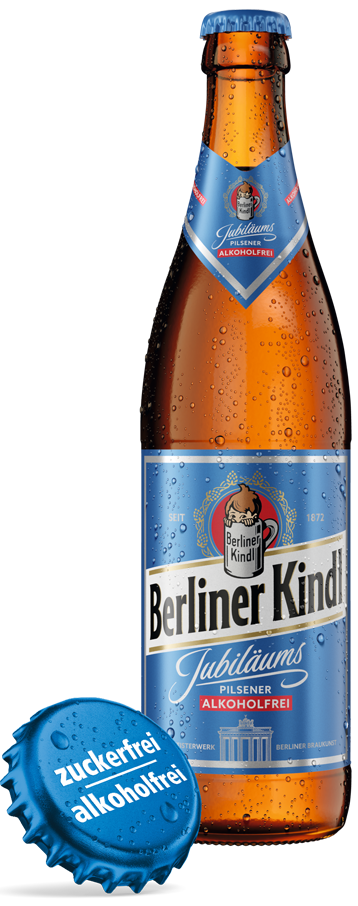 Eine Flasche alkoholfreies Bier mit Kondenswasser ist abgebildet.