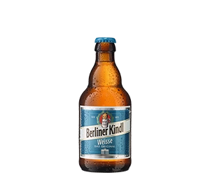 0,33 Liter Steinie-Bierflasche mit Berliner Kindl Weisse Schriftzug. Darunter der Sortenname Das Original.